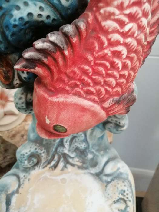 TWO BEAUTIFUL CERAMIC COY FISH STANDS