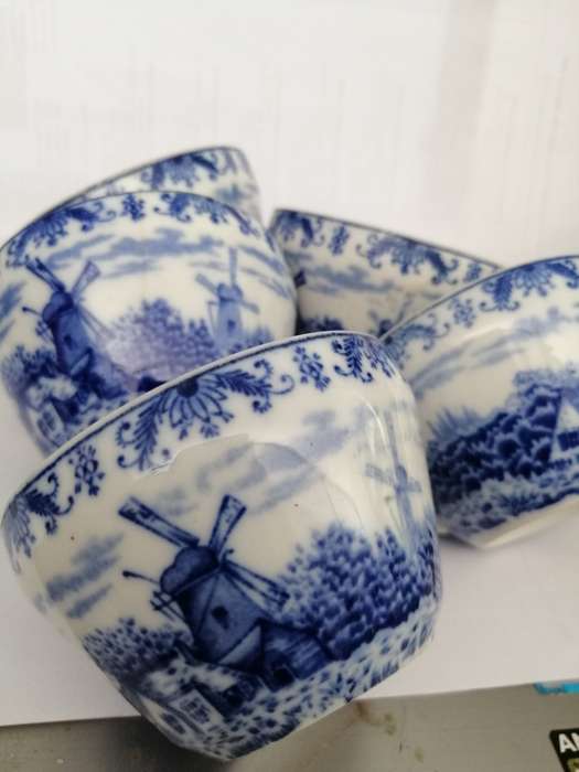 SIX ANTIQUE DUTCH TEA CUPS ONLY. MADE BY PETRUS REGOUT