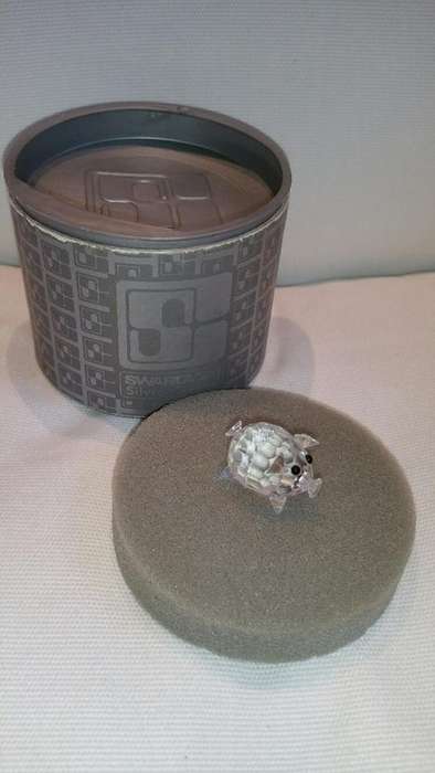 Swarovski Mini Pig With Crystal Disk Tail + Box
