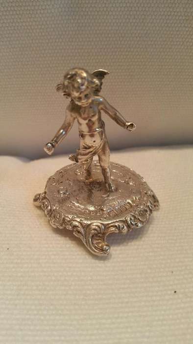A Benjamin Phillips Miniature Cherub on Stand London 1901 25.6grams