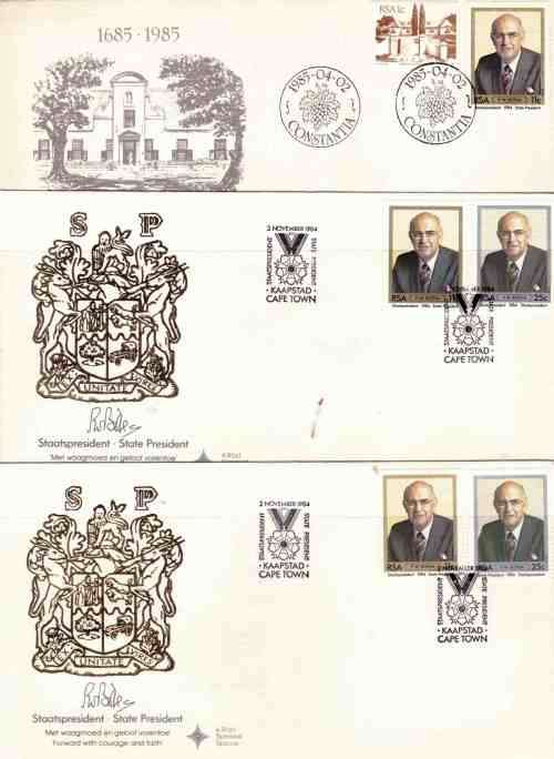 RSA 1984 P.W. BOTHA COMBO ( FULL SHEETS SET, LARGE BLOCKS, CONTROLS AND FDCS)