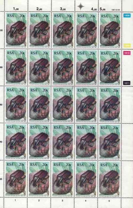 RSA 1987 BEETLES COMBO ( FULL SHEETS SET , POSTCARDS SET,  FDCS, UMM PAIRS)