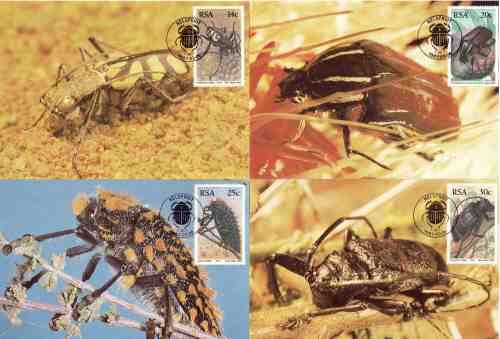 RSA 1987 BEETLES COMBO ( FULL SHEETS SET , POSTCARDS SET,  FDCS, UMM PAIRS)