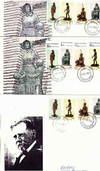 RSA 1992 SCULPTURES COMBO ( FULL SHEET SET , CONTROLS , UNIQUE FDCS AND M/S)