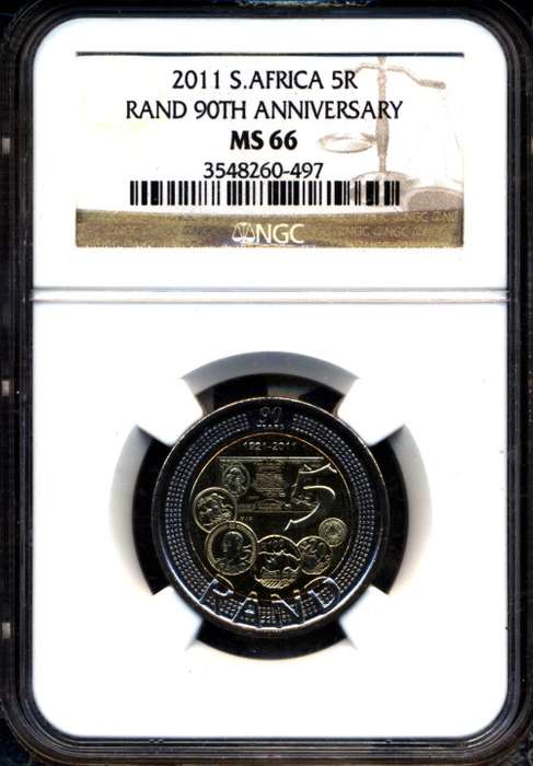 RSA 2001 R 5  90th Anniversary Coin (1)  - MS 66 Graded - Condition as per images