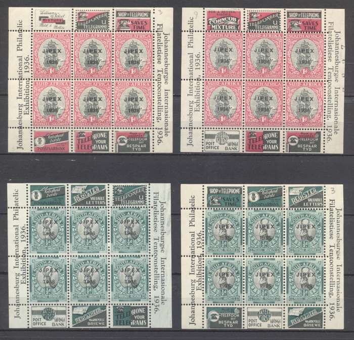 1936 Jippex Sheetlets superb sets x 2 (Imperforate right margin)