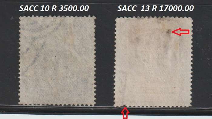 Rhodesia BSSAC1892 10&1 Pound stamps SACC CV R20500,00.