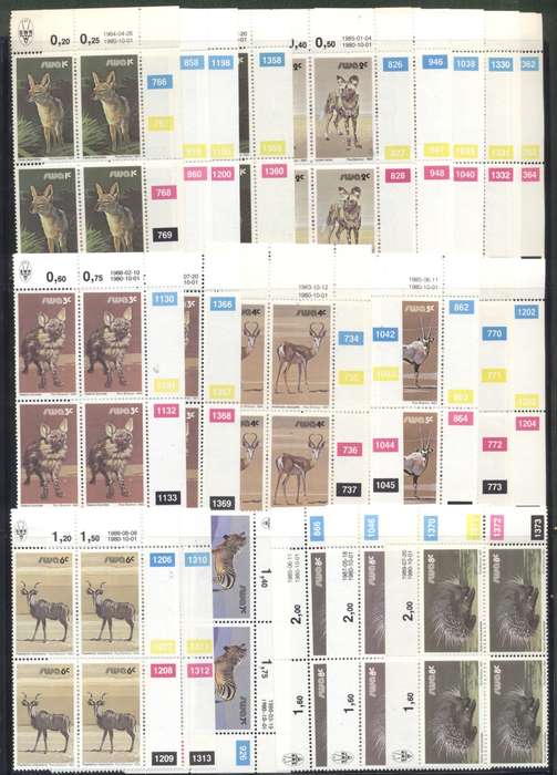 S.W.A. Animals Definitives Collection - Control blocks, strips, booklets, full sheets etc see 5 scan