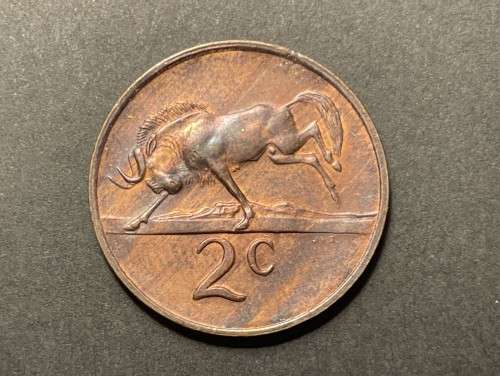 Excellent 1970 RSA 2 cent coin