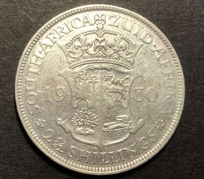 Scarce 1930 SA Union 2 ½ shillings (half crown) silver coin