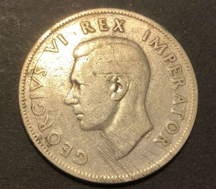 1943 SA Union 2 ½ shillings (half crown) silver coin