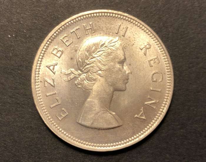 Brilliant AU+/UNC 1953 SA Union Silver 2 1/2 Shilling coin