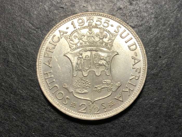 Uncirculated 1955 Union of South Africa 2/6- silver coin