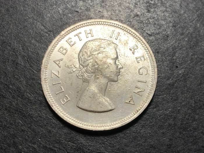 Uncirculated 1955 Union of South Africa 2/6- silver coin