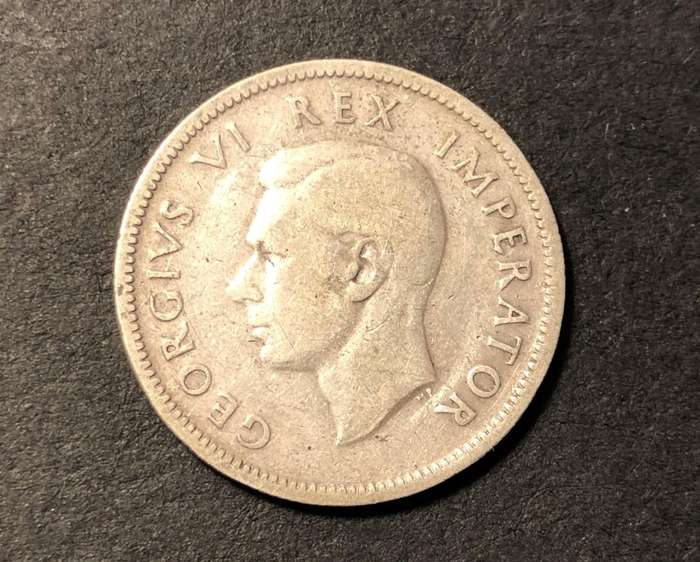 Scarce 1945 SA Union silver shilling coin -  Only 54,266 Minted - Nice 80% silver filler