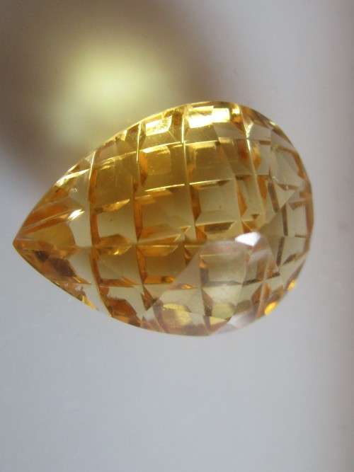 7.91 cts. Citrine  FANCY CUT  BIG  Pear Shape 16.00 x 12.00 mm