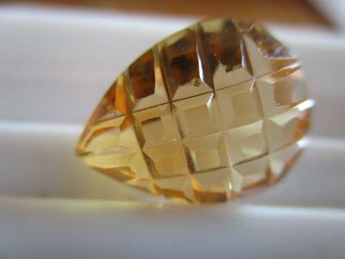7.91 cts. Citrine  FANCY CUT  BIG  Pear Shape 16.00 x 12.00 mm