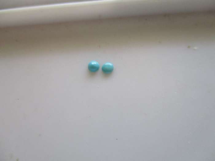 2piece 2.50mm round cut Turquoise T.W. 0.14ct