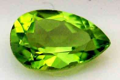 8.00 x 6.00 mm  Pear - faceted cut Peridot  1.29 Cts.