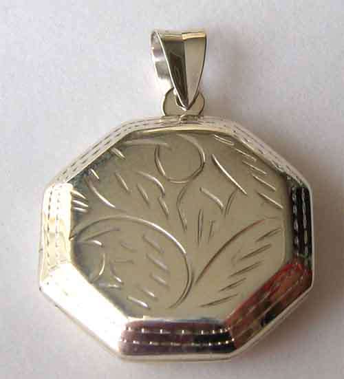 Lovely, Sterling Silver Locket/ Hexagonal Pendant