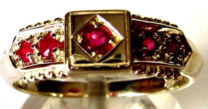 Genuine Sterling Silver and Rubies Ring.