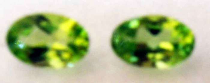 2 Pieces of 5.00 x 3.00 mm Oval cut Peridots, T. W. 0.43 ct.