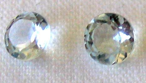 2 pieces 3.50mm round facet cut Genuine  Aquamarines T. W. 0.33cts [price for each]