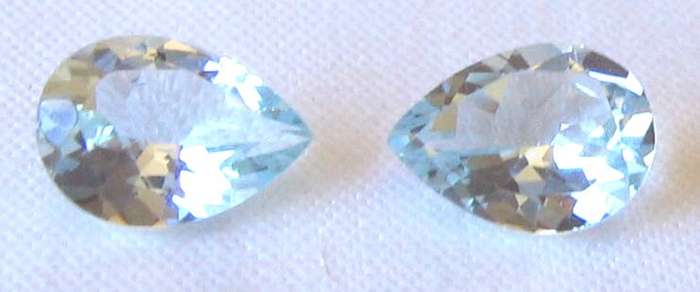 2 Pieces of 7.00 x 5.00 pear cut Aquamarines ,T. W. 1.26 ct.price /piece