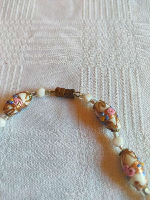 Stunning vintage 1950`s Murano wedding cake beads necklace