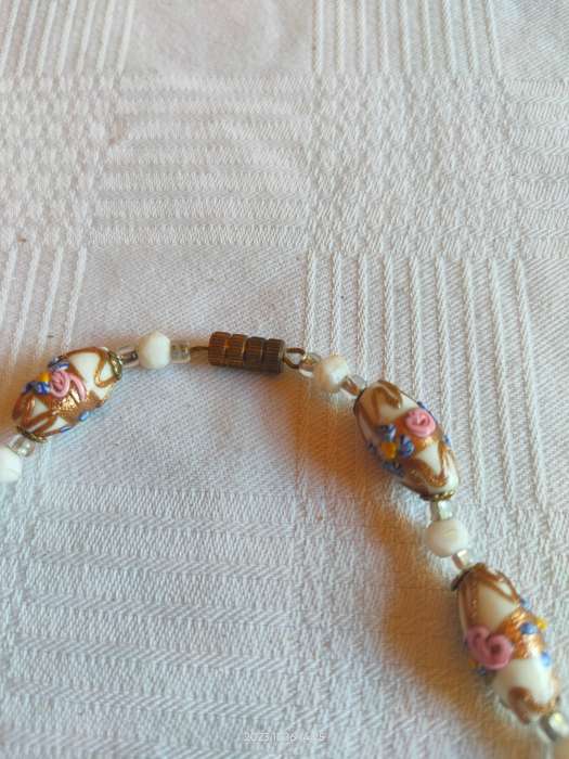 Stunning vintage 1950`s Murano wedding cake beads necklace