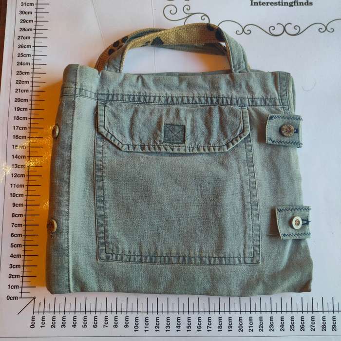 Handcrafted denim phone and charger pouch - not a handbag.