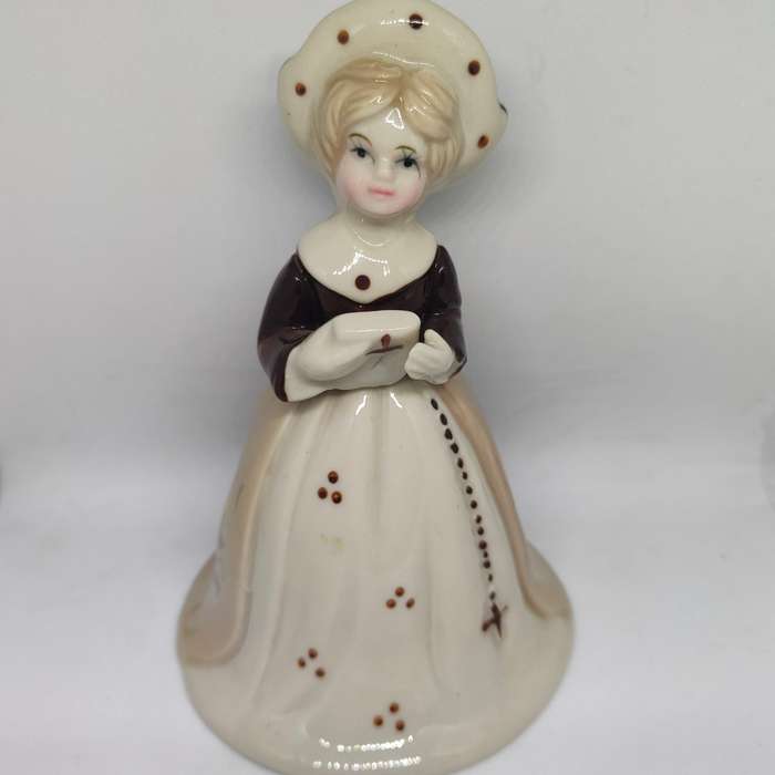 Vintage ceramic bell - victorian nun with bible