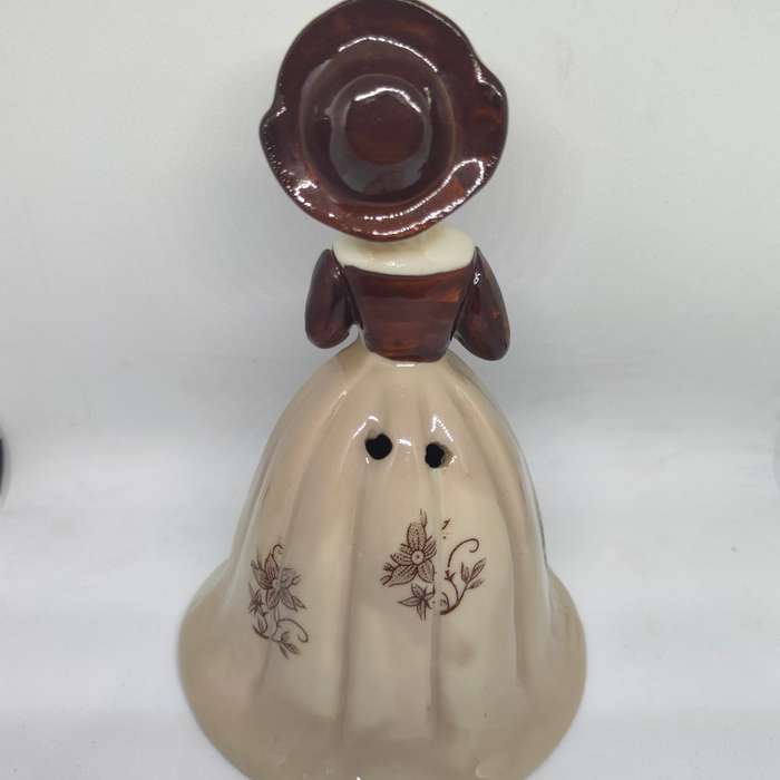 Vintage ceramic bell - victorian nun with bible