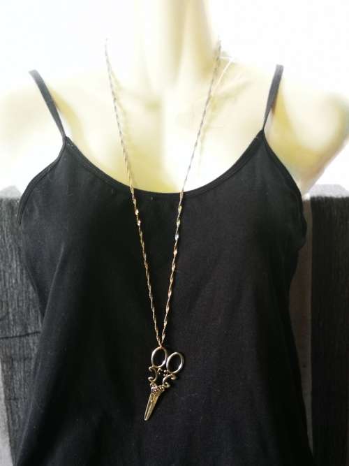 Gorgeous vintage scissors pendant on chain - Perfect valentines gift for a hairdresser