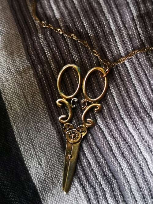 Gorgeous vintage scissors pendant on chain - Perfect valentines gift for a hairdresser