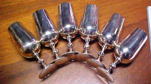 6 x silver plated goblets