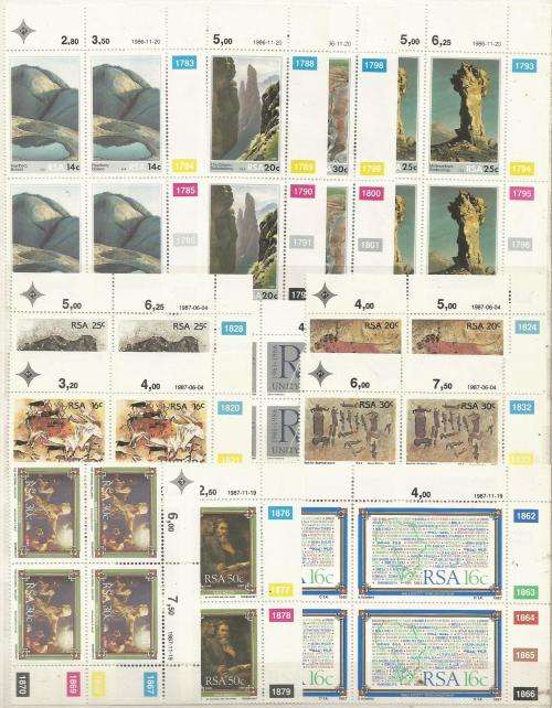 SA UN MOUNTED MINT SETS IN BLOCKS & OR STRIPS
