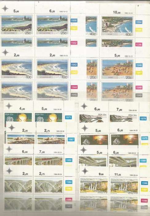SA   UN MOUNTED MINT SETS   IN BLOCKS & OR STRIPS