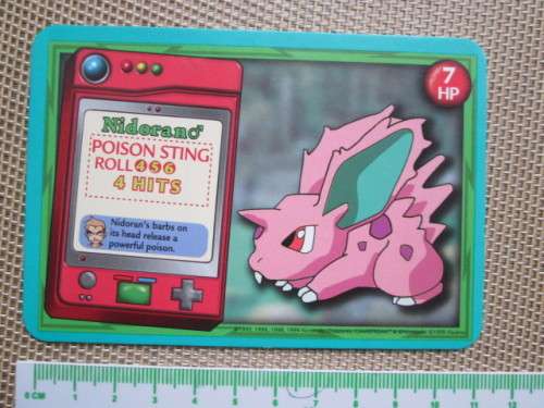 LARGE DOUBLE SIDED POKEMON TRADING  CARD- NIDORAN