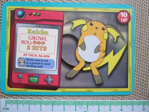 LARGE DOUBLE SIDED POKEMON TRADING CARD- RAICHU