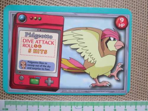 LARGE DOUBLE SIDED POKEMON TRADING CARD- PIDGEOTTO