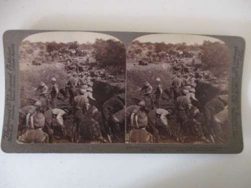 BOER WAR - STEREOSCOPE CARD - DIFFICULTIES OF THE MARCH ON PRETORIA