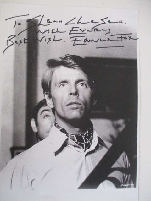 EDWARD FOX AUTOGRAPH SIGNED / A4 PHOTO STAT SIGNED WITH COKEY 007 NEVER SAY NEVER