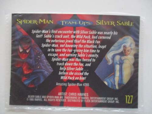 FLEER ULTRA - SPIDER-MAN -  SILVER SABLE   - SEALED IN PLASTIC