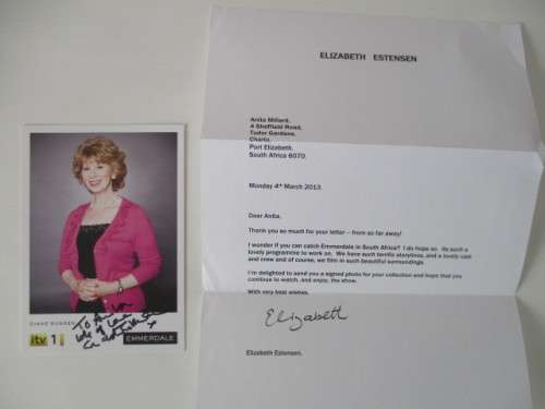 AUTOGRAPHED / SIGNED - ELIZABETH ESTENSEN - EMMERDALE