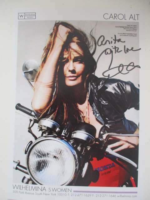AUTOGRAPHED / SIGNED - CAROL ALT - MODEL AND ACTRESS  14 CM  X 21 CM