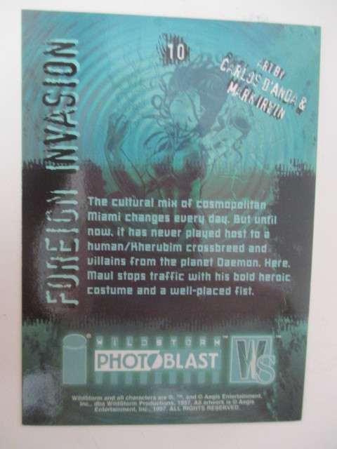 PHOTO BLAST  WILD STORM  TRADING CARDS -  FOREIGN INVASION  NO. 10