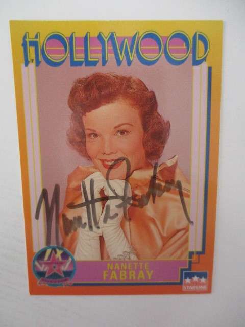 AUTOGRAPHED / SIGNED COLLECTORS CARD - NANETTE FABRAY 1920`S ACTRESS