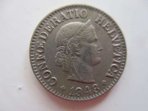 SWITZERLAND -  10 RAPPEN   1943 COIN