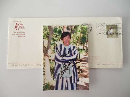 AUTOGRAPHED / SIGNED - JACKIE CHAN  -  APP POSTCARD SIZE